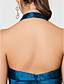  A-line Halter Knee-length Taffeta Bridesmaid Dress
