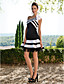  Ball Gown One Shoulder Short/Mini Satin Cocktail Party Dress