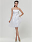  A-line Sweetheart Knee-length Satin And Organza Bridesmaid Dress