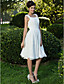  A-line/Princess Square Knee-length Chiffon Wedding Dress