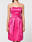 A-line Sweetheart Knee-length Satin Bridesmaid Dress With Flower(s)