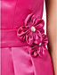  A-line Sweetheart Knee-length Satin Bridesmaid Dress With Flower(s)