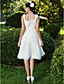  A-line/Princess Square Knee-length Chiffon Wedding Dress