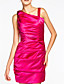  Sheath/ Column Straps Short/ Mini Satin Bridesmaid Dress