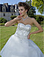  Ball Gown Sweetheart Cathedral Train Organza And Satin Wedding Dress