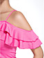  poliéster dancewear com babados um ombro superior latin para senhoras