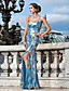  Sheath/Column Sweetheart Floor-length Sequined Evening Dress With Split Front
