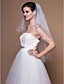  2 Layers Fingertip Wedding Veils With Cut Edge (More Colors)