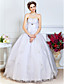  Ball Gown Strapless Floor-length Satin And Tulle Evening Dress With Beading And Crystal Brooch