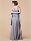  schede / column v-hals vloer-lengte chiffon moeder van de bruid jurk met een wrap