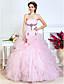 Ball Gown Strapless Floor-length Organza Evening Dress