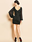 TS Simplicity Beads Lantern Sleeve Jersey Sheath Dress