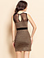  ts costura malha de ouro camisa vestido bodycon colete