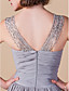  schede / column v-hals vloer-lengte chiffon moeder van de bruid jurk met een wrap