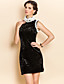  TS Simplicity Chiffon Ruffle Velvet Sleeveless Dress