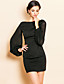  TS Simplicity Beads Lantern Sleeve Jersey Sheath Dress