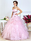  Ball Gown Strapless Floor-length Organza Evening Dress