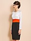  TS Simplicity Contrast Color Long Sleeve Slim Sheath Dress