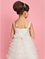  A-line Princess Square Straps Tea-length Organza Tulle Flower Girl Dress