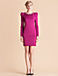  TS Handmade Beads Collar Puff Sleeve Slim Sheath Jersey Dress