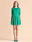  TS Simplicity Round Neck Half Sleeve Pleats Dress(excl.belt)