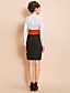  TS Simplicity Contrast Color Long Sleeve Slim Sheath Dress