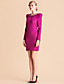  TS Handmade Beads Collar Puff Sleeve Slim Sheath Jersey Dress