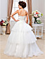  palla abito senza spalline piano di lunghezza raso e organza abito da sposa