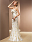  senza spalline pavimento-lunghezza abito da sposa in chiffon e pizzo tromba / sirena