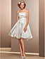 Ball Gown Strapless Knee-length Satin Wedding Dress