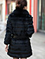  Elegant Long Sleeve Fox Fur Collar Evening Rabbit Fur Coat(More Colors)