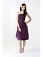  A-line Strapless Knee-length Chiffon Stretch Satin Bridesmaid/ Wedding Party Dress