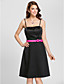  A-line Straps Knee-length Satin Cute Bridesmaid Dress with Removale Straps