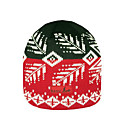 SAMII Jacquard Argyle Knit Beanie Hat-Black + Red (0036) (Start From 20 Units)-Free Shipping