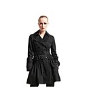 Black Belted Trench Coat for Women, Size:2 / 4 / 6 / 8 (mj-zp42)(Start From 5 Units)-Free Shipping