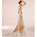 a-line strapless Kathedrale Zug prom / Abendkleid (ycf107) (ab 3 Stück) versandkostenfrei