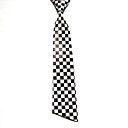 Women's White And Black Gingham Check Zipper Tie (QRJ055) (Start From 3 Units)Free Shipping