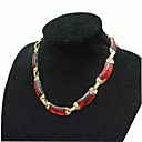 fancy edelsteen schakel ketting w / oorbellen set (hld041) (vanaf 5 stuks)