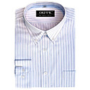 Men's Long Sleeve Button Down Collar Stripe Dress Shirt(QRJ005) (Start From 3 Units)Free Shipping