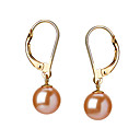 14k Gold Pink 7.5 - 8mm AAAA Freshwater Pearl Earring (DSZZ069) (Start From 5 Units) Free Shipping