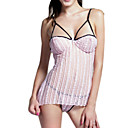 Secret Crochet & Satin Baby Doll W / Panties-Pink (LRB2082)