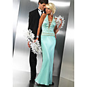 Spalte Halfter bodenlangen Satin prom / Abendkleid (hsx256) (ab 3 Stück) versandkostenfrei