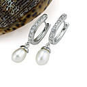 Cubic Zirconia Earring with Freshwater Pearl - CZ Earings EYX9-0001 (SZY093)