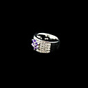 Sterling Silver Stylish Ring with High Quality Cubic Zircon - CZ Ring S-1972-Amethyst (SZY152)