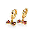 Garnet Bowknot Cubic Zirconia Earring in 18K Gold Plated CZ Earring 80808-35 (SZY262)