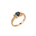 Charming Ring with Black Cubic Zirconia in 18K Gold Plated  CZ Ring RYX3-0048 (SZY217)