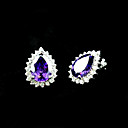 Sterling Silver Earing with High Quality Cubic Zircon Q-0482-Amethyst (SZY154)
