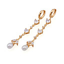 Elegant Cubic Zirconia Earring with Natural Pearl - CZ Earring ESJ3-0001 (SZY349)