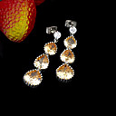 Beautiful Cubic Zirconia Drop Earring - CZ Earring ELX2-0009 Champagne (SZY442)