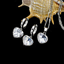 Platinum Cubic Zirconia Necklace and Earring Set - CZ Jewelry Set SXX--0010 (SZY357)